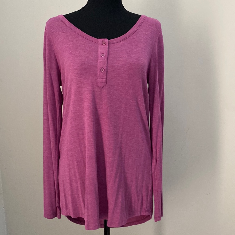Pink Republic Womens Berry NWT Rayon Spandex Long Sleeve Knit Top Size XL